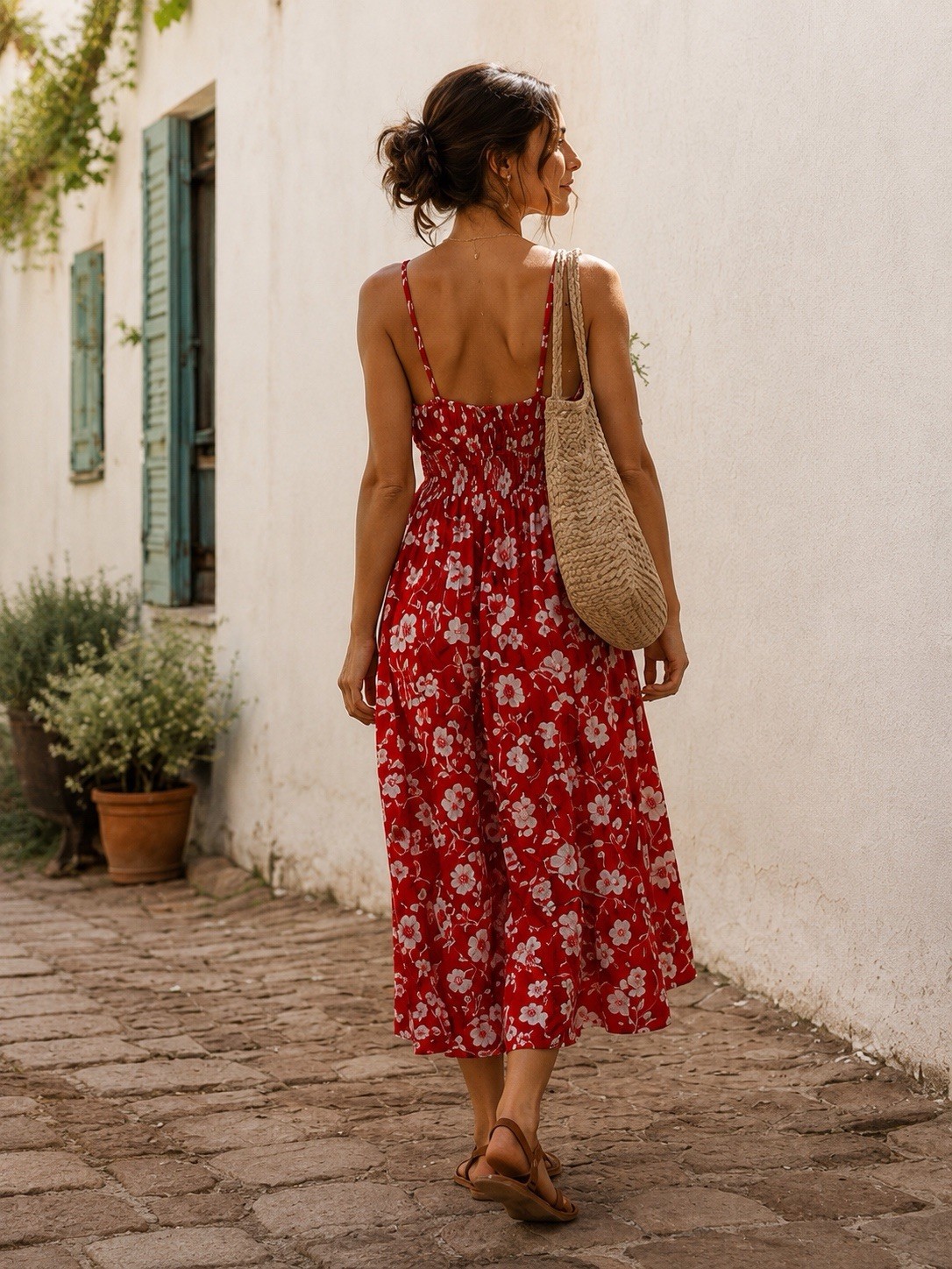 NWT Hesperus Women’s Red Floral Sun Dress Size M