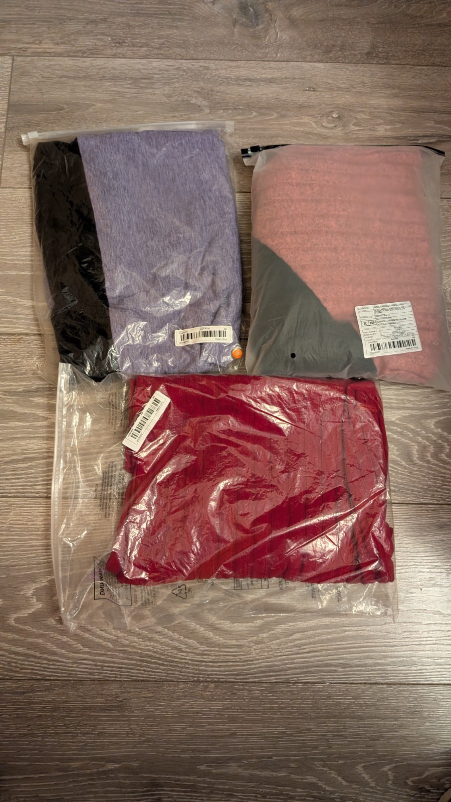 Temu T-Shirt Bundle, Plus Size Women’s, Light Purple, Rose Red (Pink), Red, 3XL