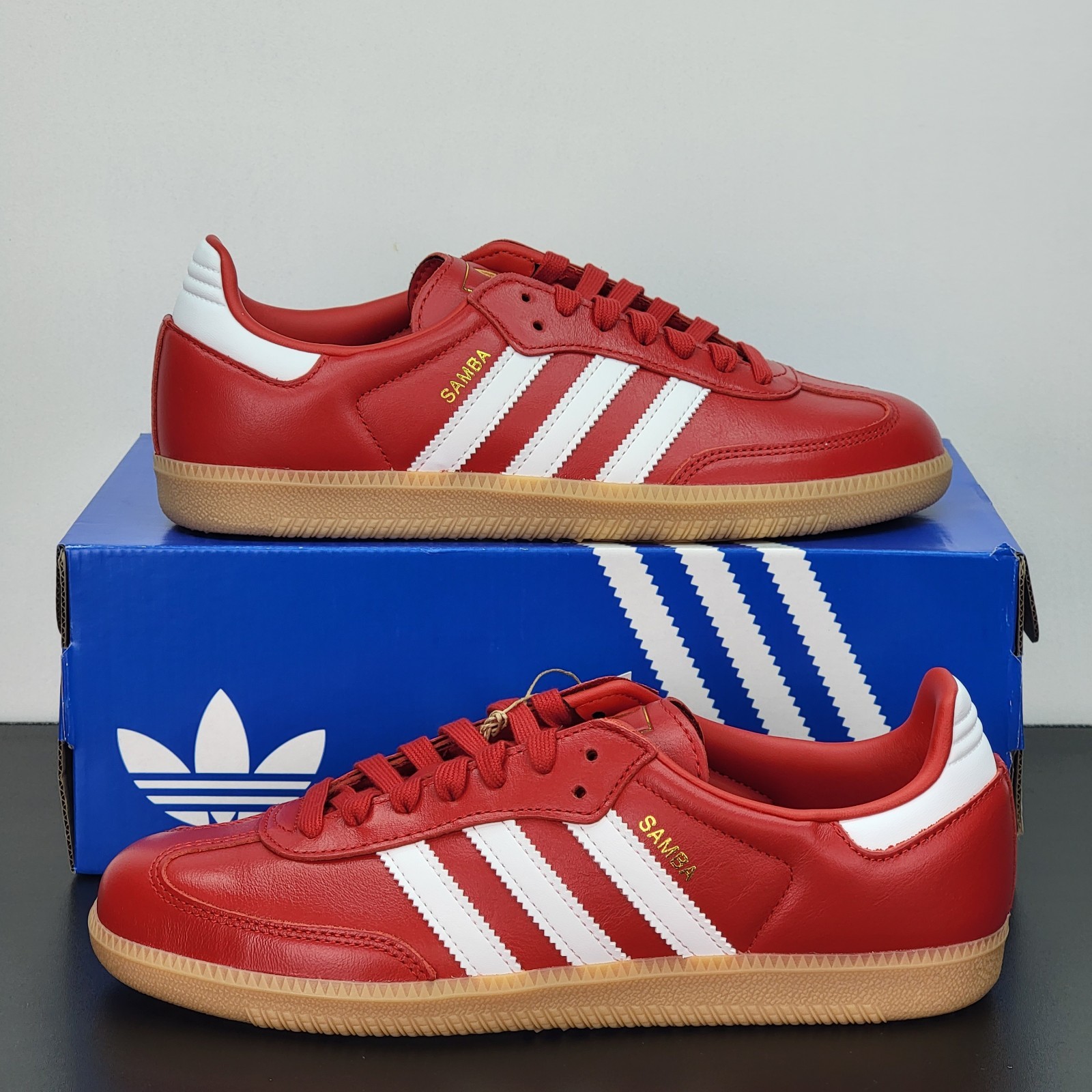 Adidas Samba OG Men’s Size 8 Athletic Shoes Red White Soccer Footwear Sneakers