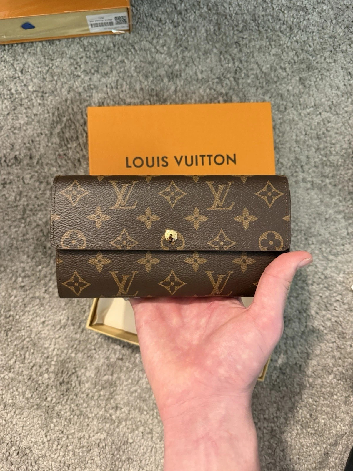 Louis Vuitton Portefeuille Sarah Monogram Long Wallet Brown Authentic USA