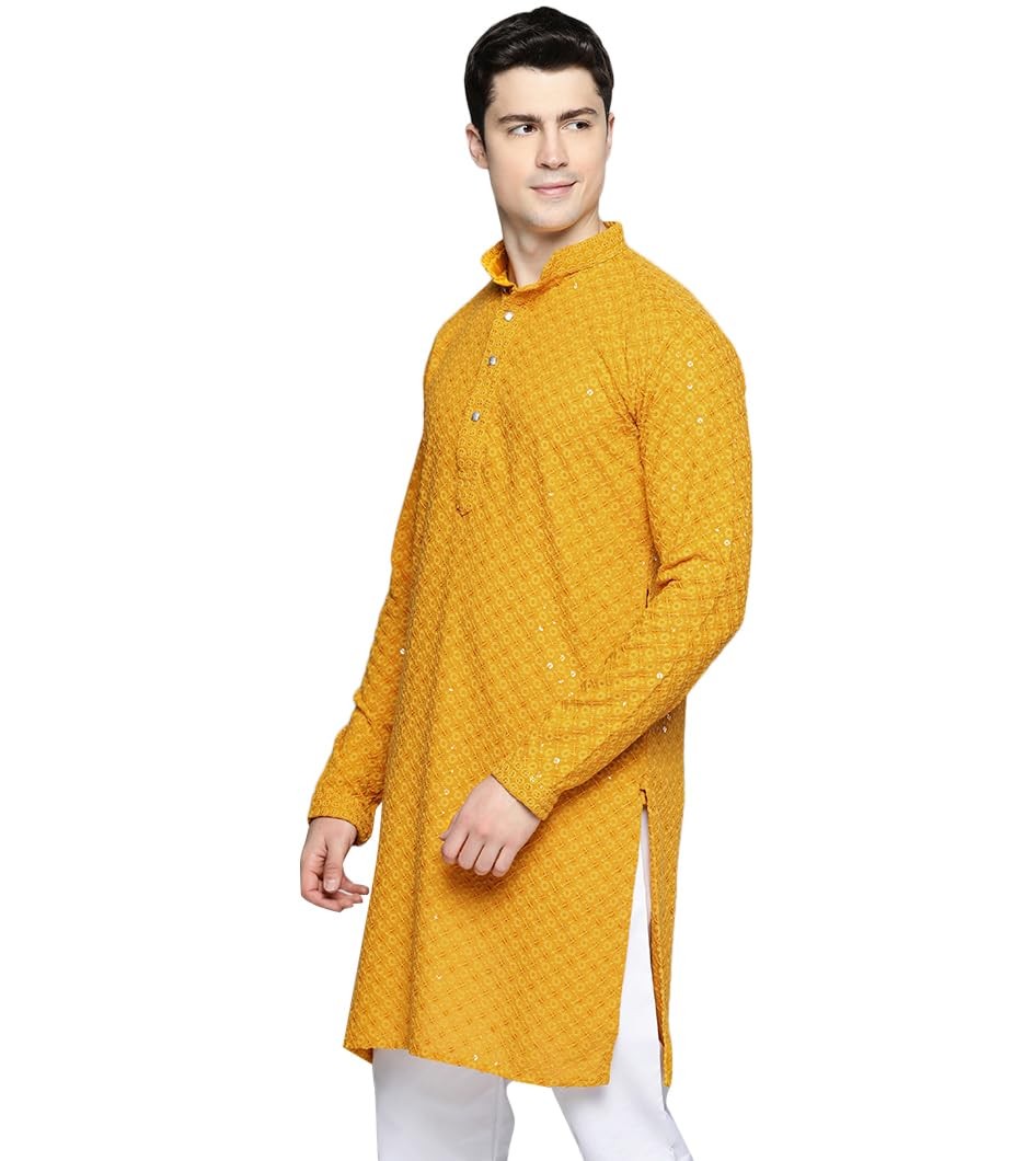 Maple Clothing Mandarin Neck Men’s Cotton Kurta No Pants Indian Party Dress