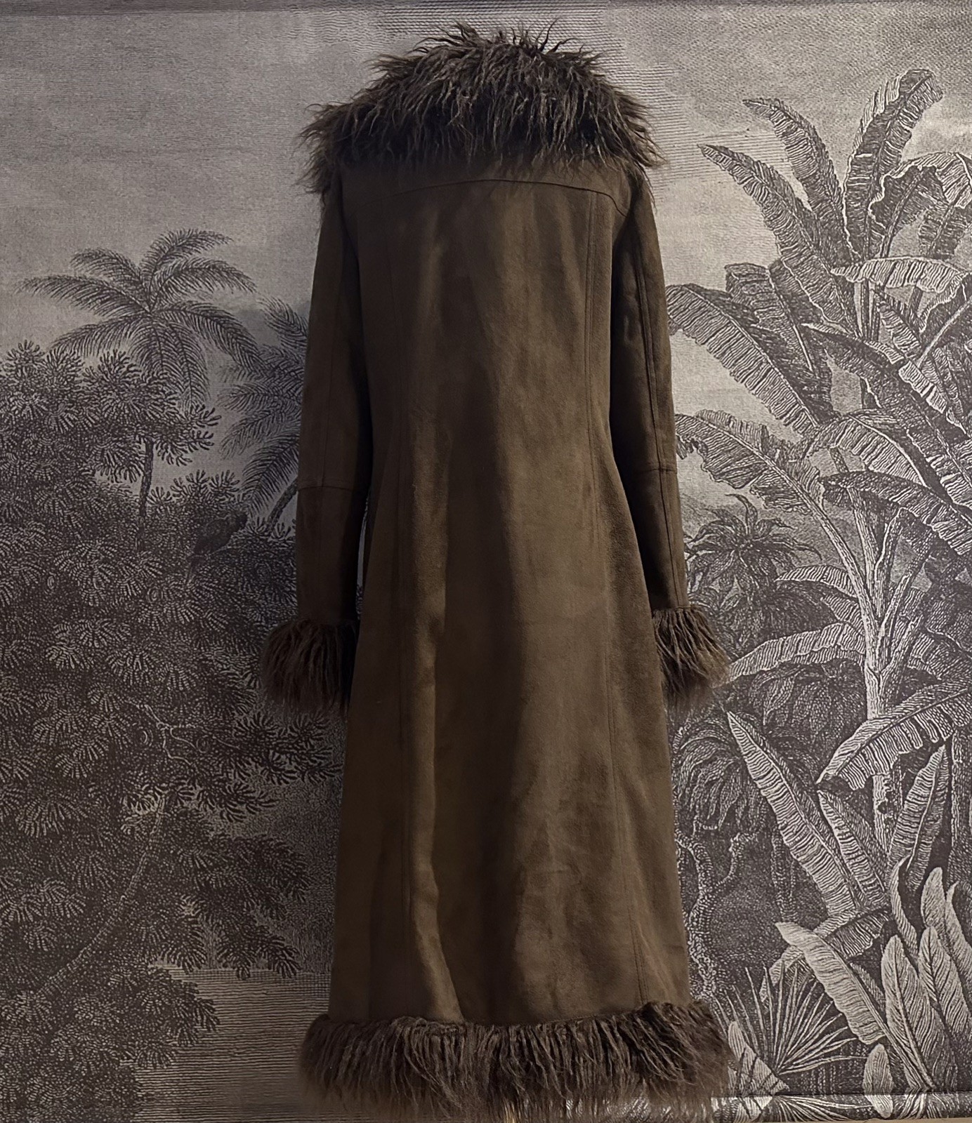 Amazing Brown Afghan Coat Long Penny Lane Urban Outfitters Fur Hippy Y2K Large