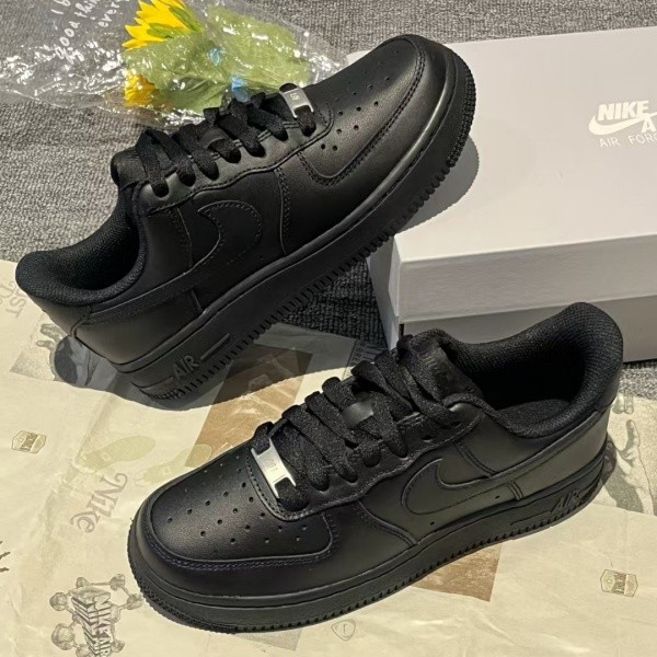 US Nike Air Force Triple Black/Brown Low Top Sneakers For Men