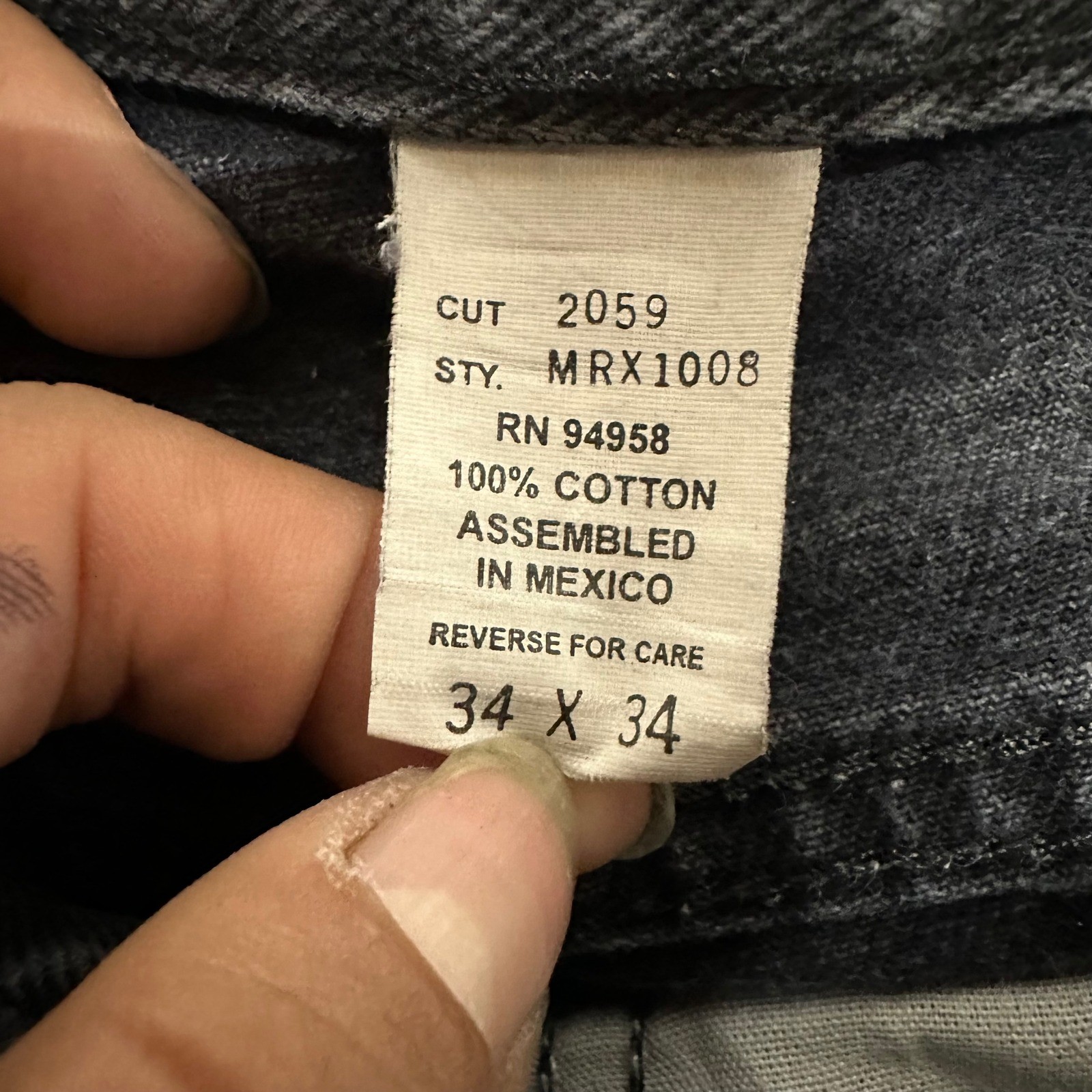 Kirkland Jeans Mens Size 34×34 Black Straight Leg Faded Cotton Casual MRX1008