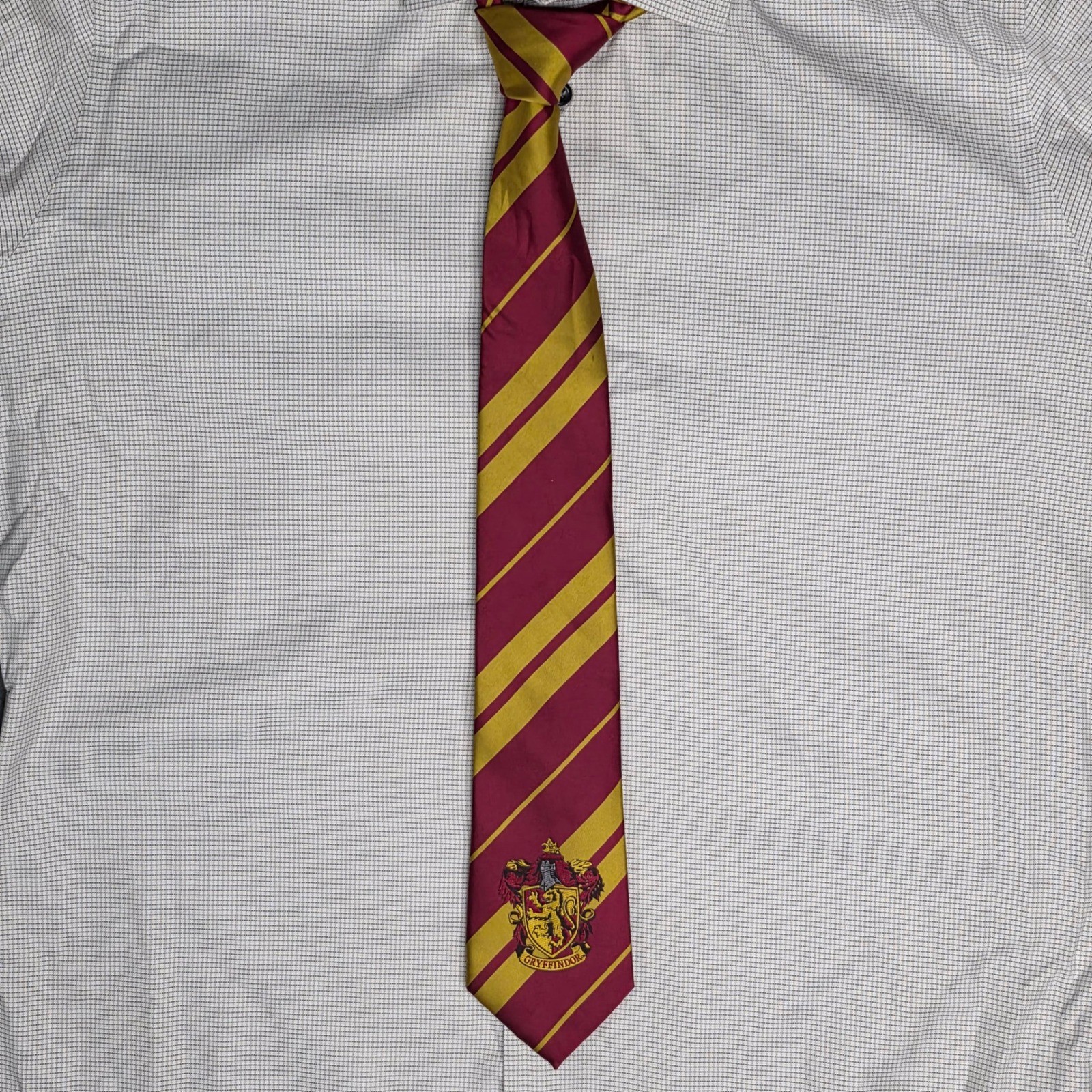 Harry Potter Gryffindor House Tie Red Gold Striped Crest Cosplay Necktie Mens