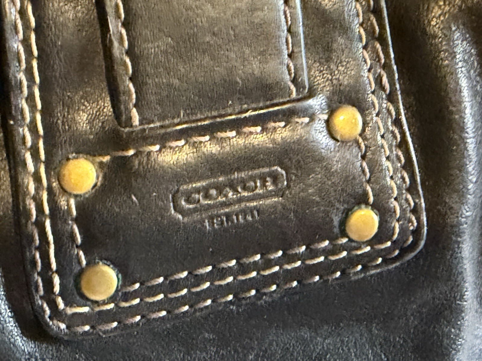 Coach Black Legacy Mandy Satchel Top Handle Zip Turn Lock Gold Hardware Bag