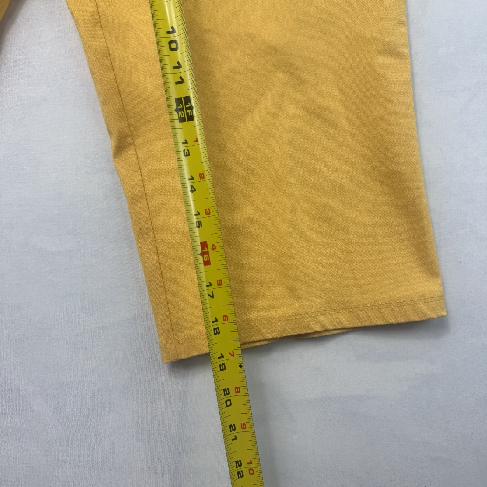 89th Madison Yellow Capri Pants Womens L Stretch Pull On Nautical