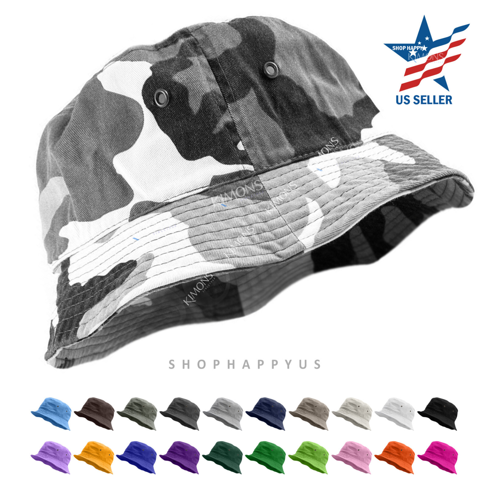 Bucket Hat Boonie Visor Hunting Fishing Outdoor Summer Cap Unisex 100% Cotton