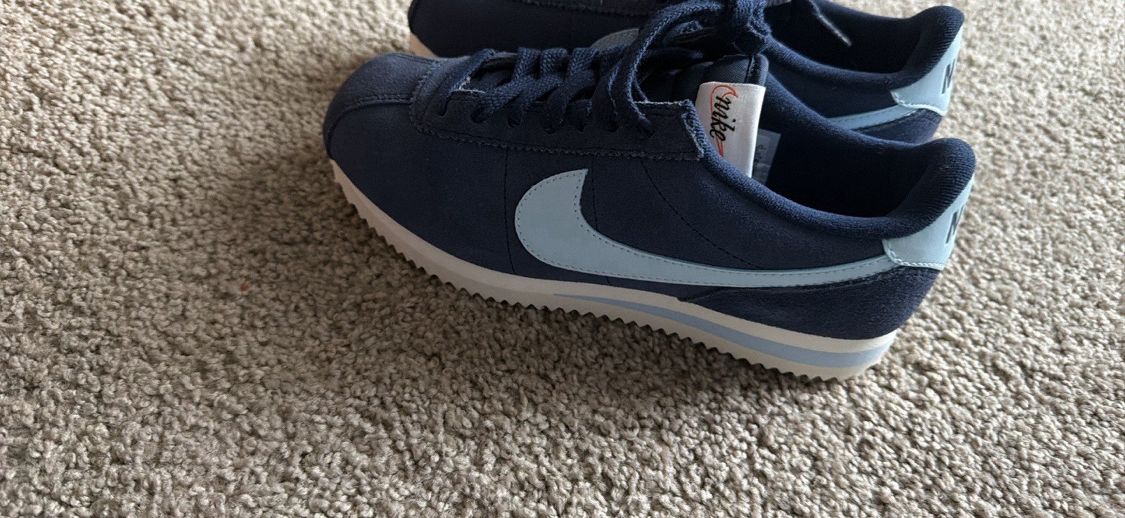 Nike Cortez Suede Low Top Sneakers Blue/Light Blue Lace-Up CI1815-400 NWD