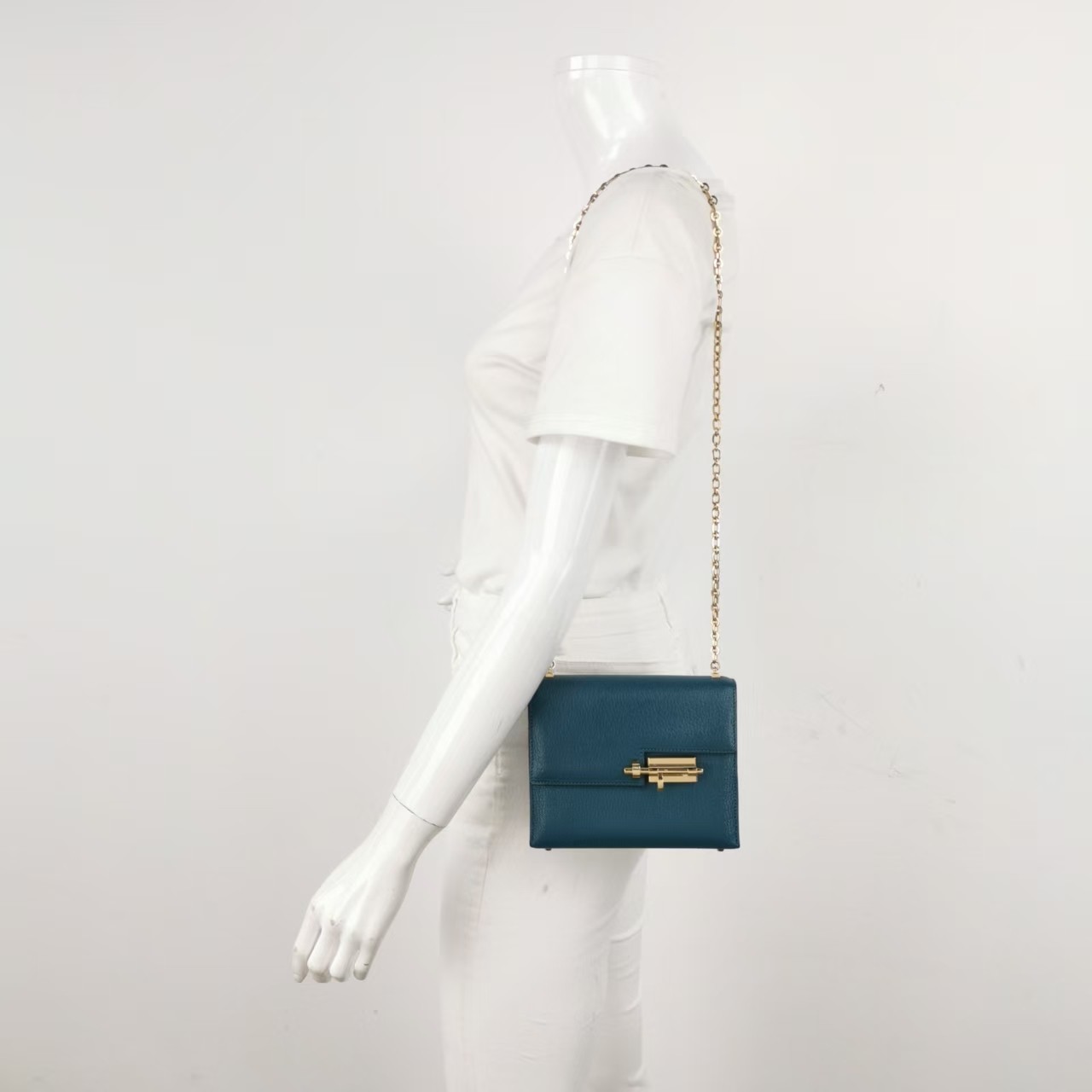 Hermes Verrou Mini 17 Chevre Mysore Vert Bosphore W0 Green GoldHardware GHW Auth