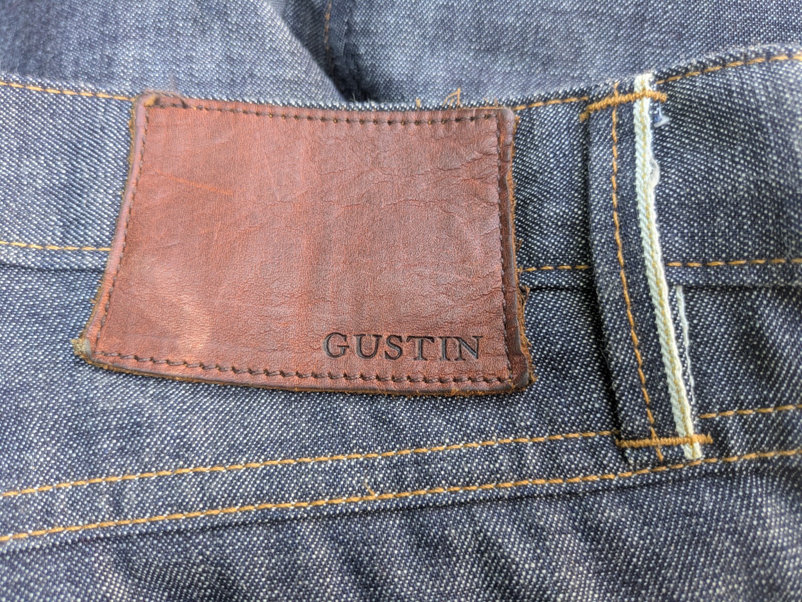 Mens Gustin #37 9oz Light Japan Selvedge Denim Cropped Slim Jeans 34×22.75 Raw