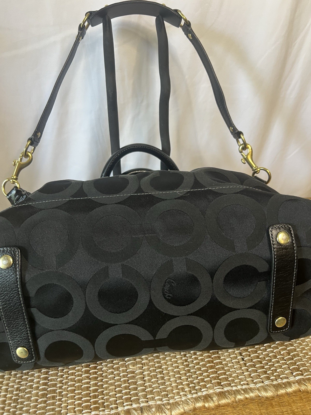 Y2K Coach 12943 Madison Op Art Sabrina Satchel in Black