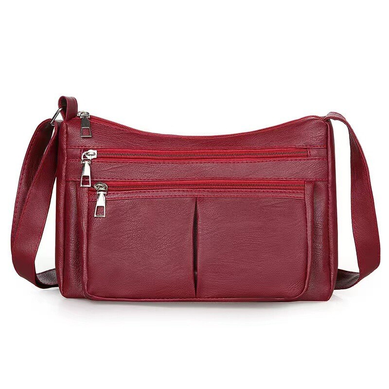 Womens Soft PU Leather Shoulder Bag Crossbody Bag Handbag Tote Bag Multi Pockets