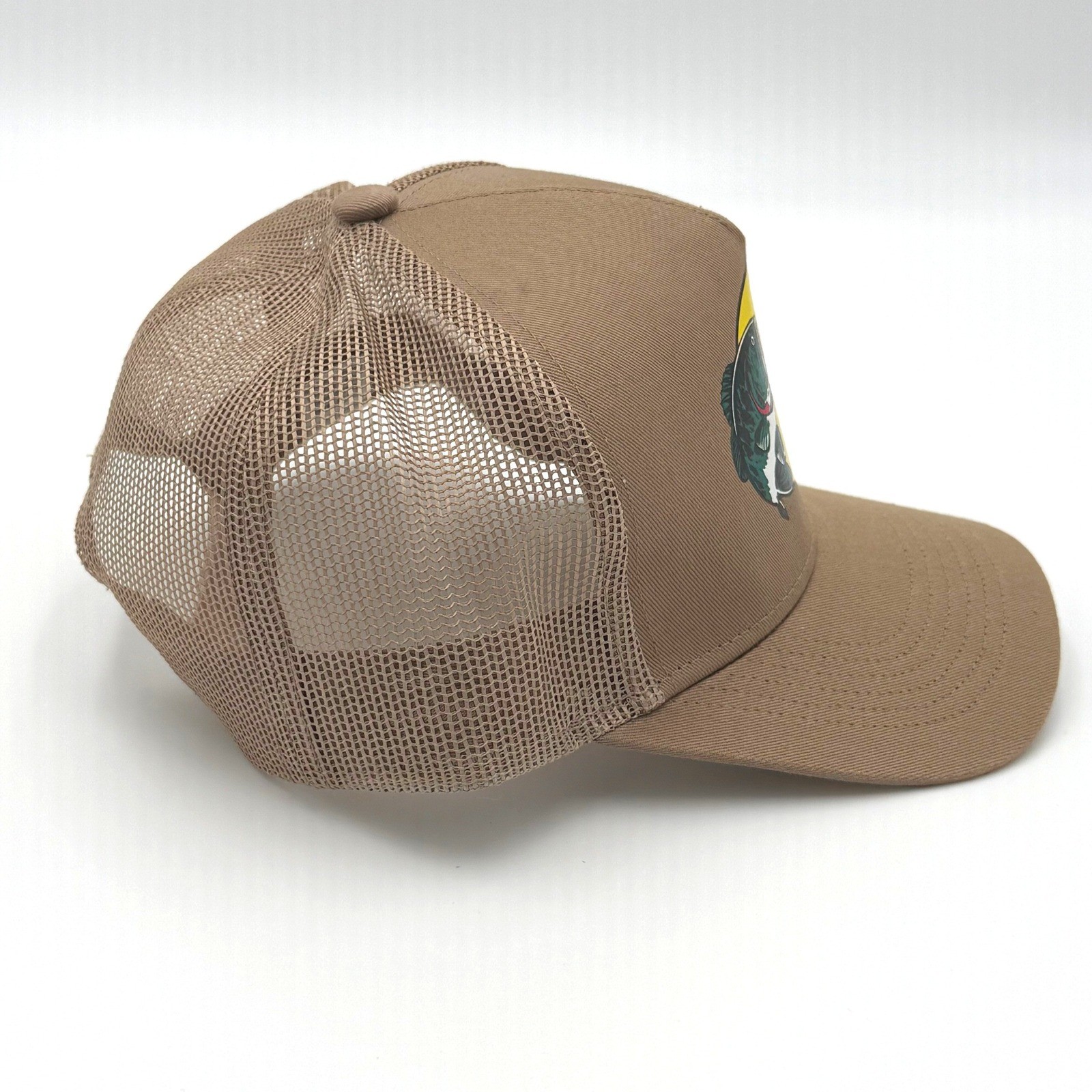 Bass Pro Shops Mesh Trucker Hat Tan Brown Adjustable Snapback Fishing Cap OSFM