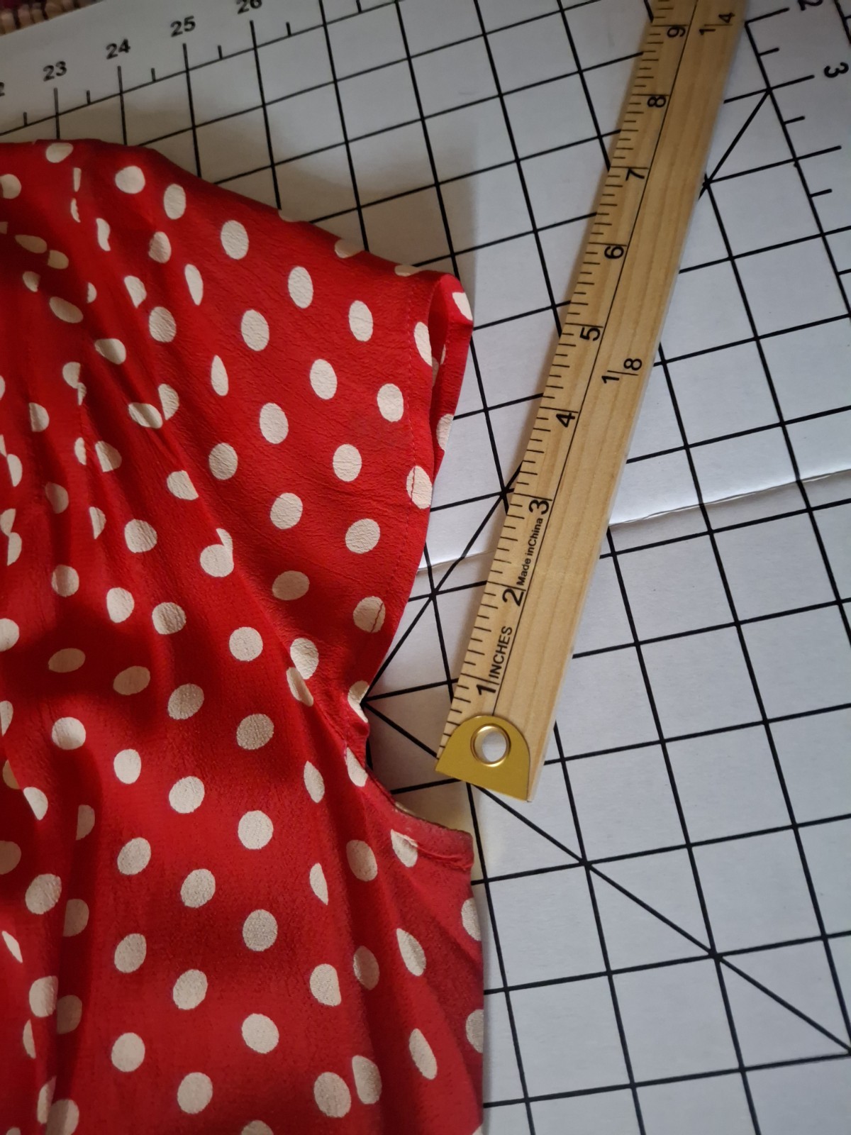 Vintage April Cornell 40s Style Red White Polkadot Dress Fit &Flare XL