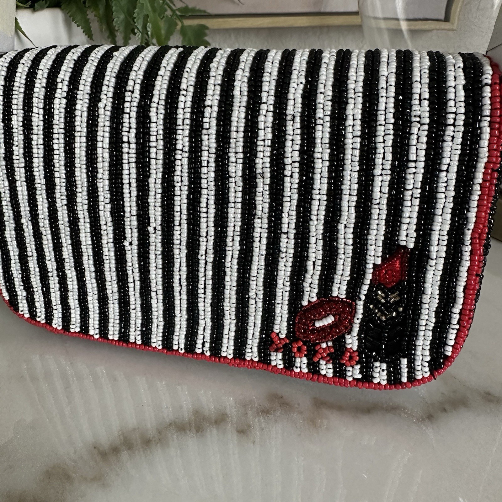 Anthropologie THE FIONA BEADED BAG: ANIMAL EDITION IN BLACK New With Tags Cat