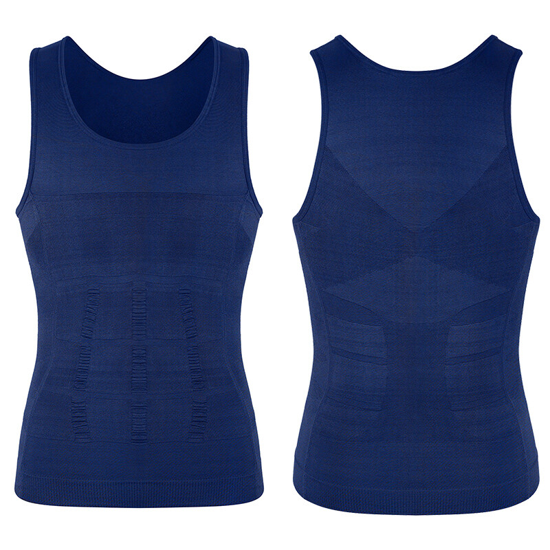 MENS SLIMMING BODY SHAPER BELLY CHEST COMPRESSION VEST GIRDLE SHIRTS TANK TOP US
