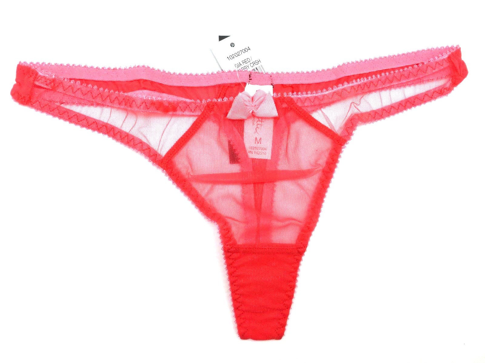 New Claudette Dessous Thong Bikini Panty Brief Lingerie Gia Red Strawberry Crush