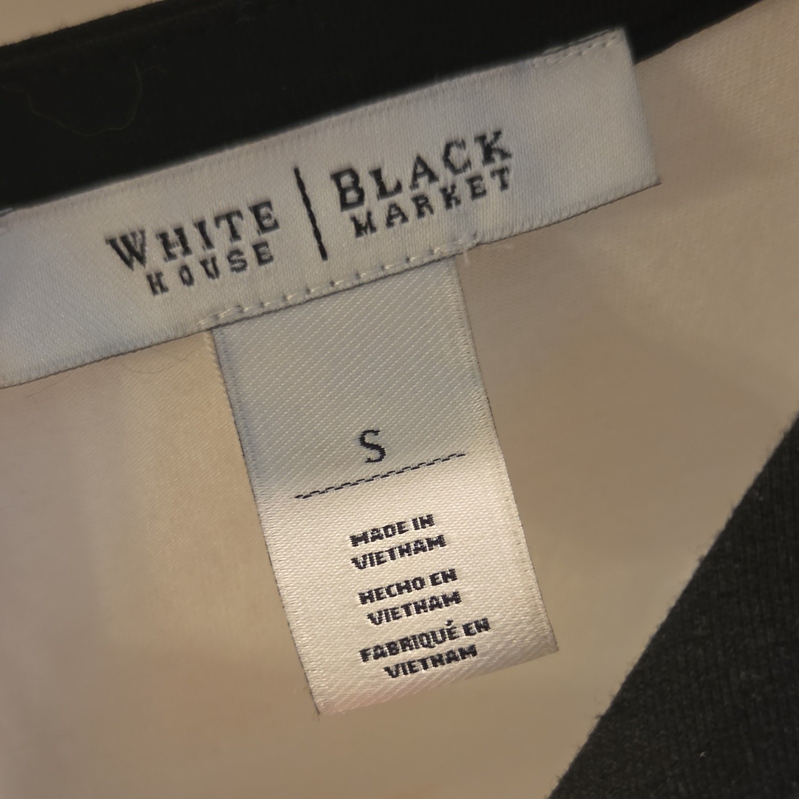 White House Black Market Lace Trim Tank Top Cream Black Med Sleeveless Keyhole