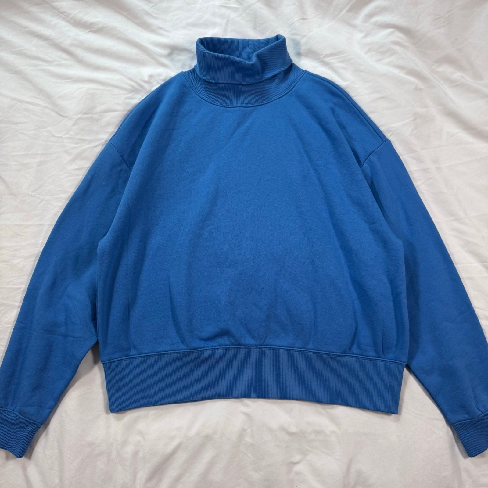 NWOT Calia Everyday Fleece Oversized Turtleneck Sweatshirt Blue Size Medium