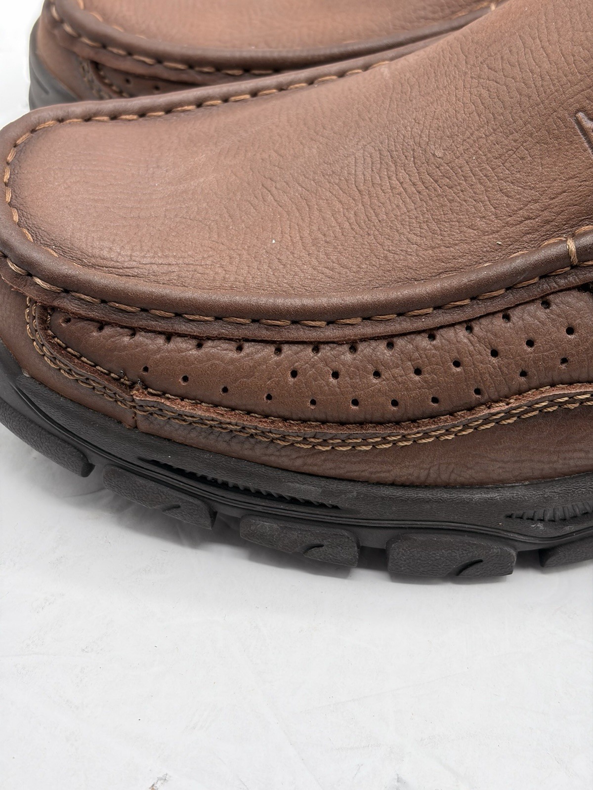 CAMEL CROWN Men’s Size 13 Slip On Loafers Khaki Brown Leather Casual Shoes