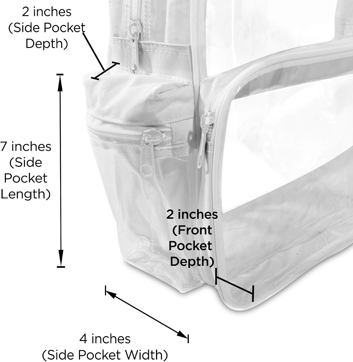 Dalix Clear White PVC Backpack