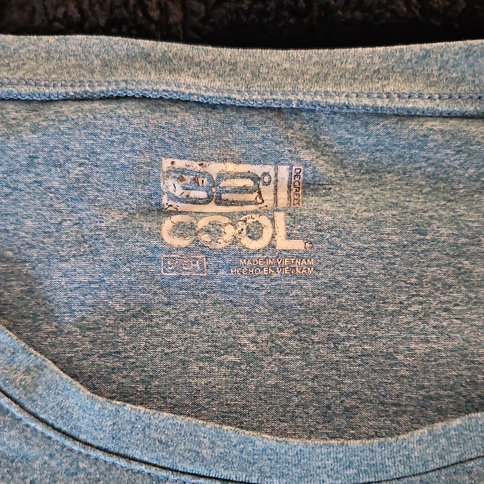 32 Degrees Cool Men’s L Blue Crew Neck Short Sleeve Polyester Logo T-Shirt