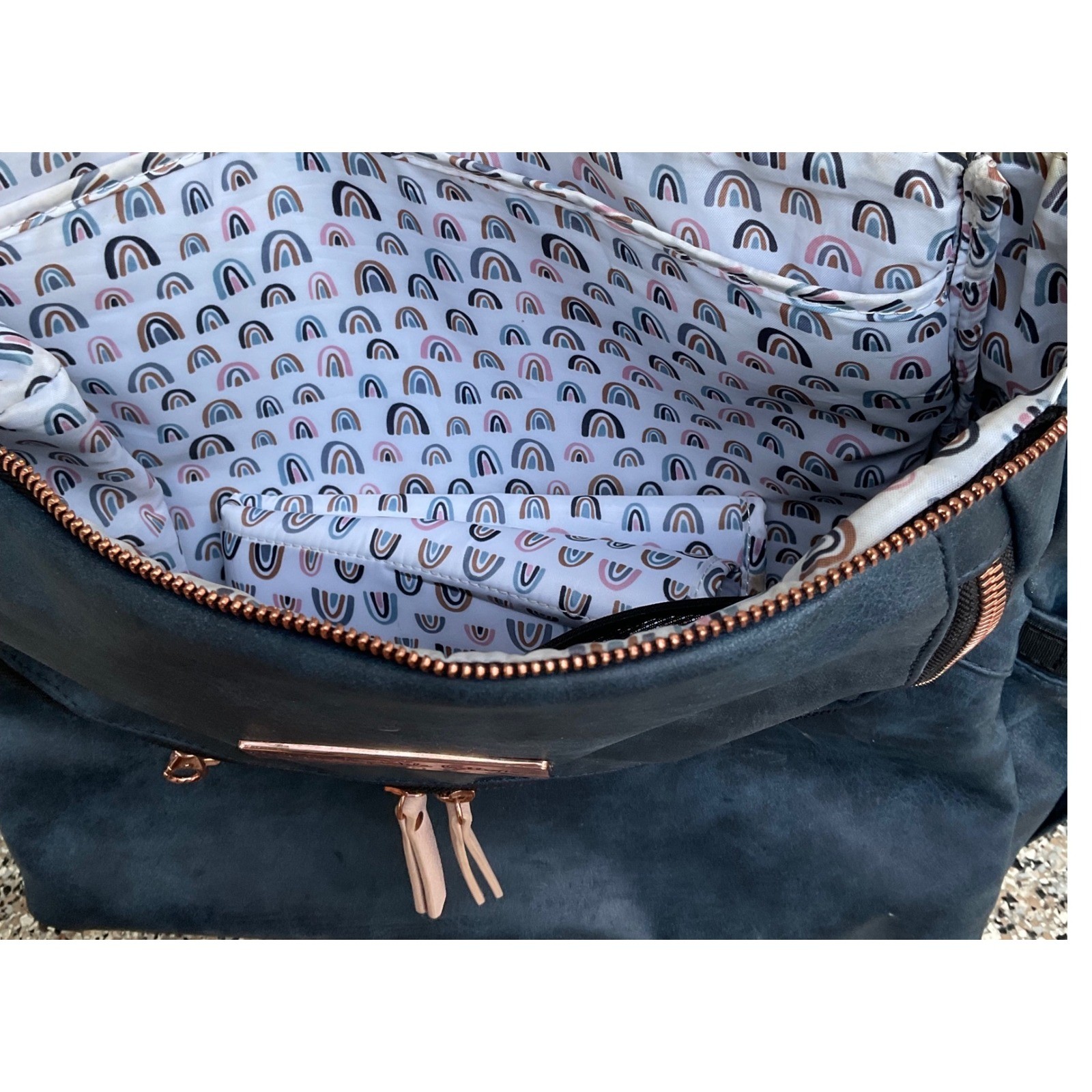 Petunia pickle bottom Pivot Pack indigo blush diaper bag backpack leather vegan