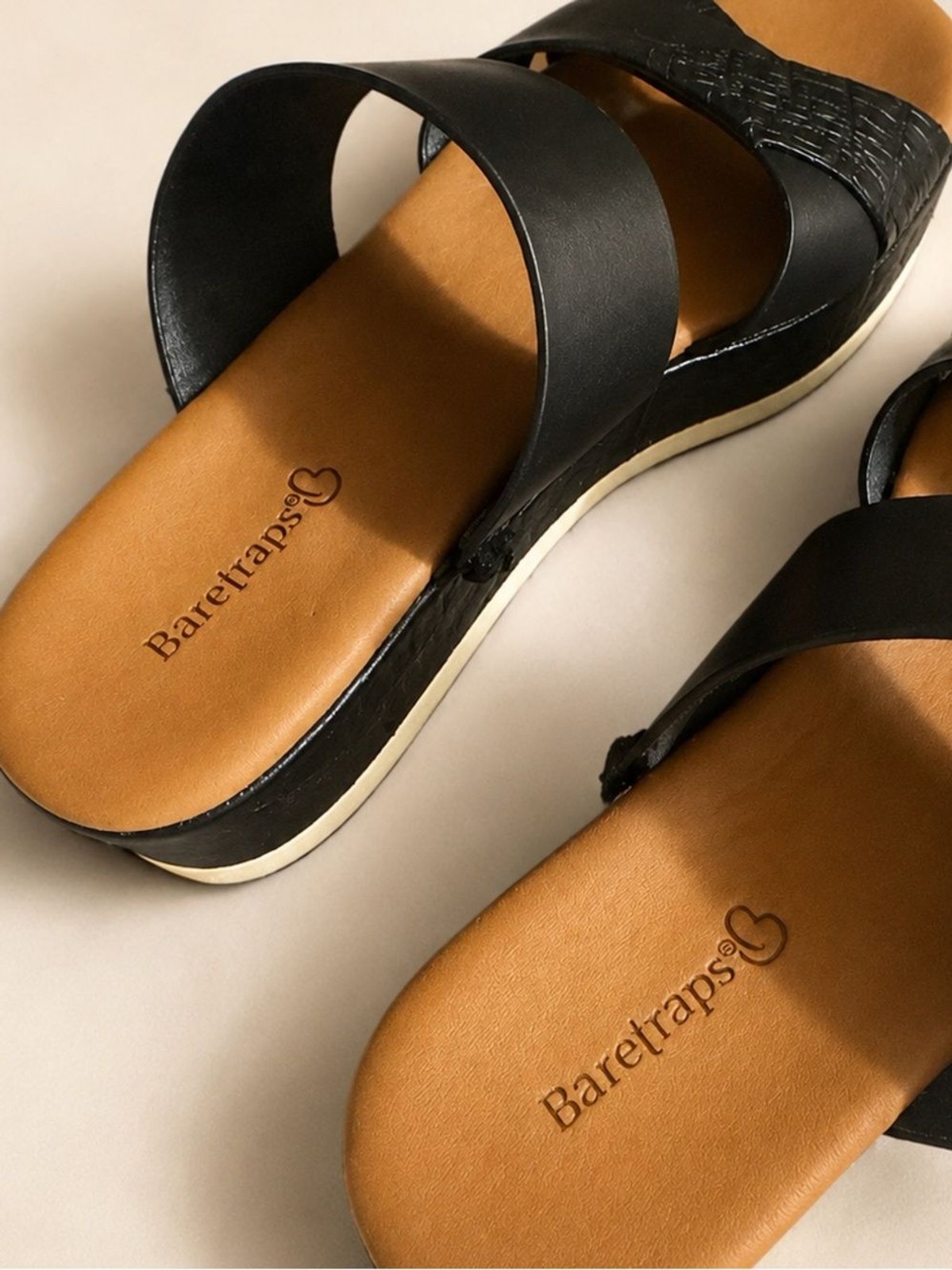 Black Platform Slide Sandals Comfort Wedge Slides 7.5 Size