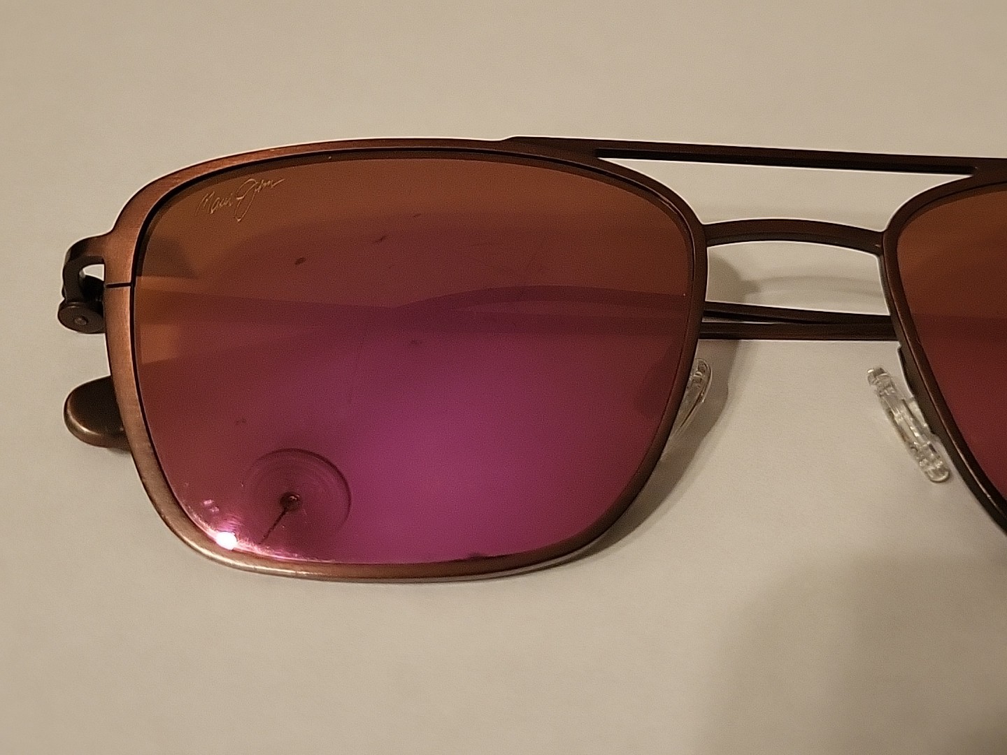 Maui Jim Ebb & Flow Aviator Sunglasses MJ542-07M 54/20-145 Burgundy Pink Lenses