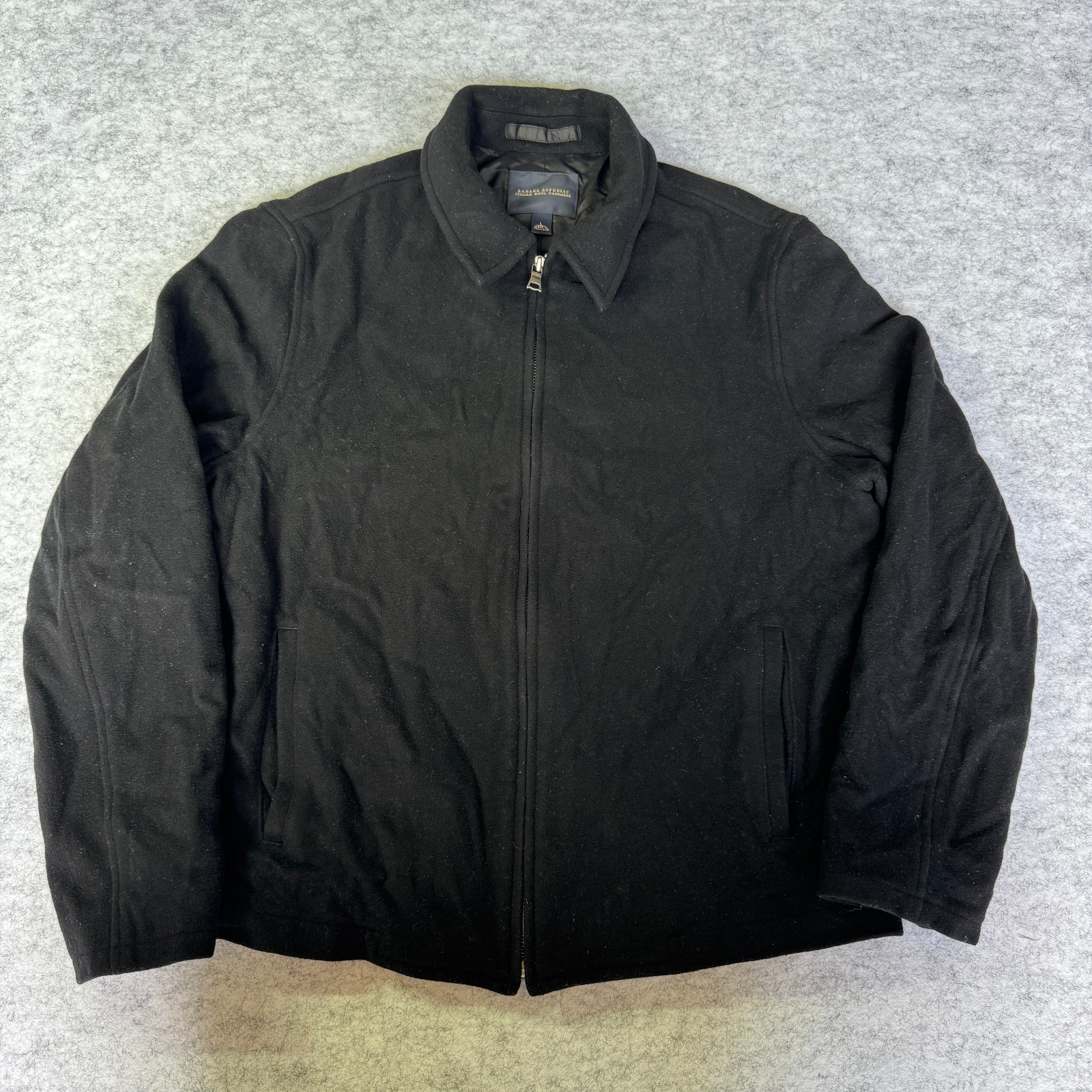 Banana Republic Italian 90% Wool 10% Cashmere Harrington Jacket Blouson L Black