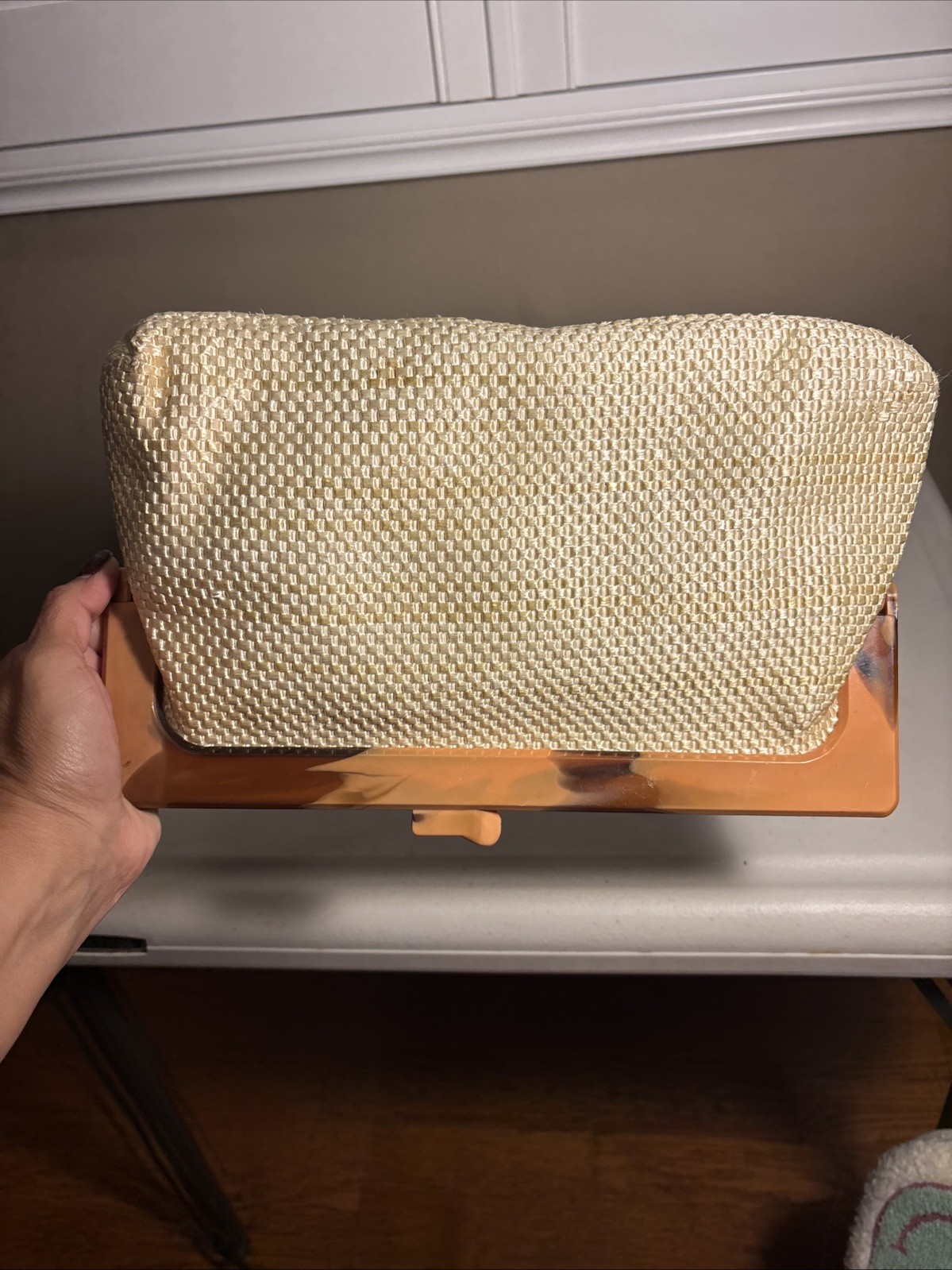 Classy vintage woven clutch 11.4” Made In Hong Kong