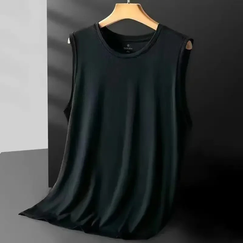Mens Tank Top Ice Silk Mesh Sleeveless Vest Quick Dry Gym Running Summer S-5XL