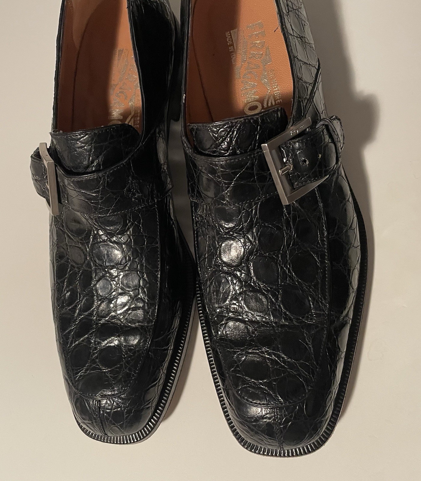 Salvatore Ferragamo Black Crocodile/Alligator Shoes Size 9B