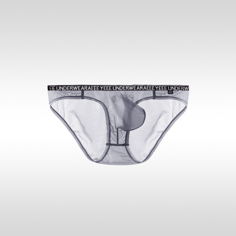 Men’s Ice silk Transparent Underwear Seamless Panties Low-waist Lingerie Briefs