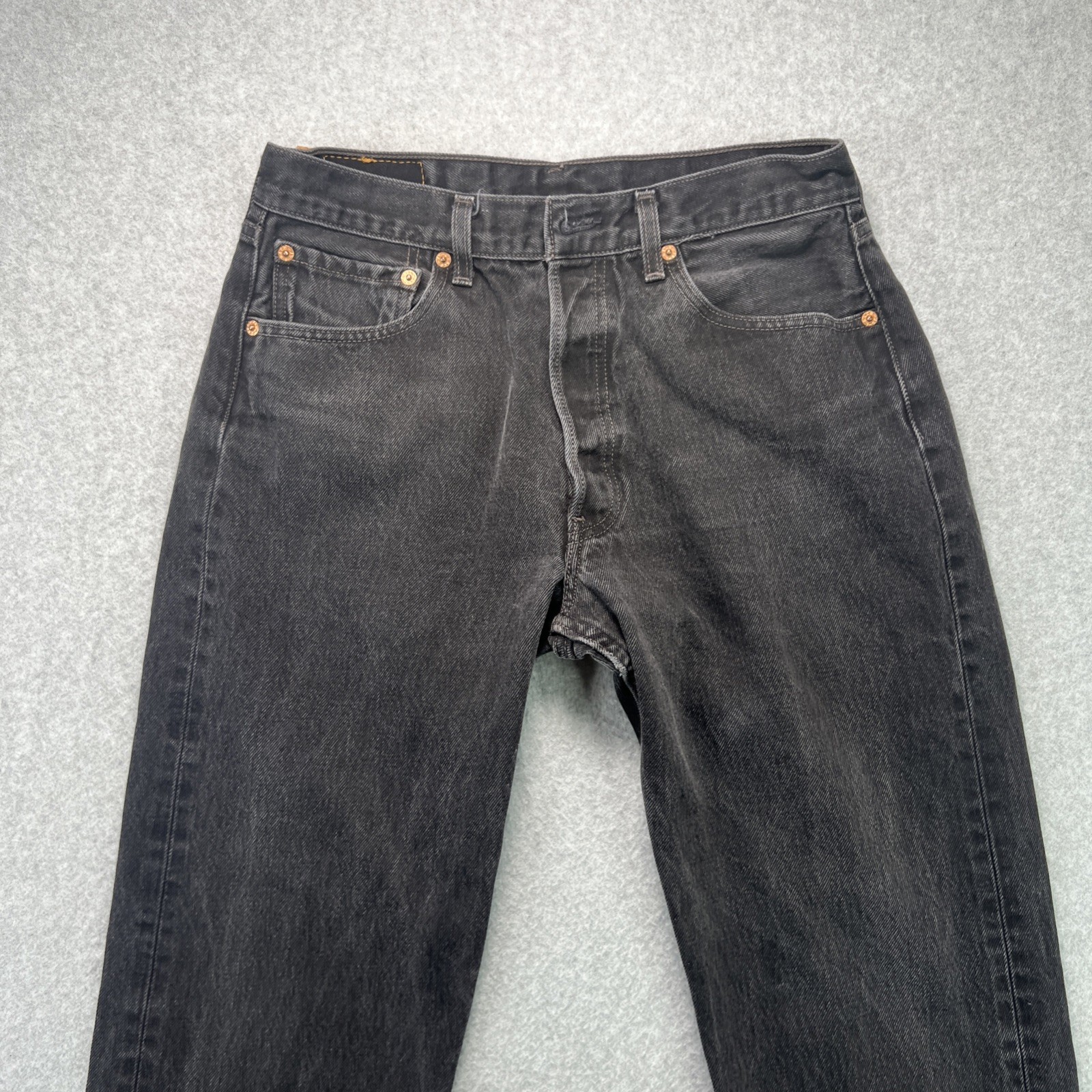 Vintage Levis 501 Black Demin Jeans 32×30 (30×28) Button Fly 90s