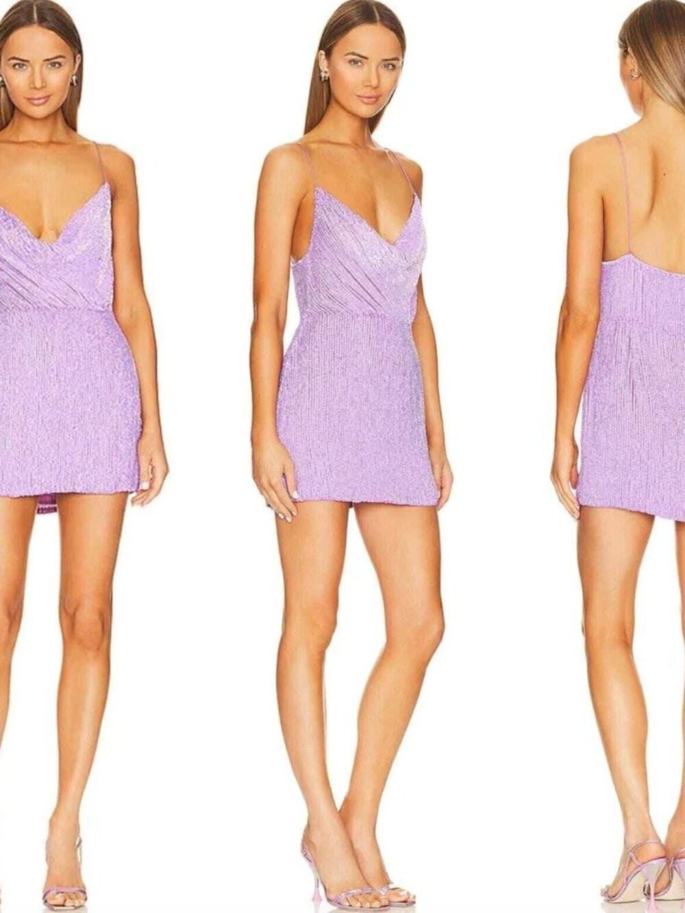 Retrofete Jill Sequin Dress in Iridescent Lavender | Size Small | Sold Out
