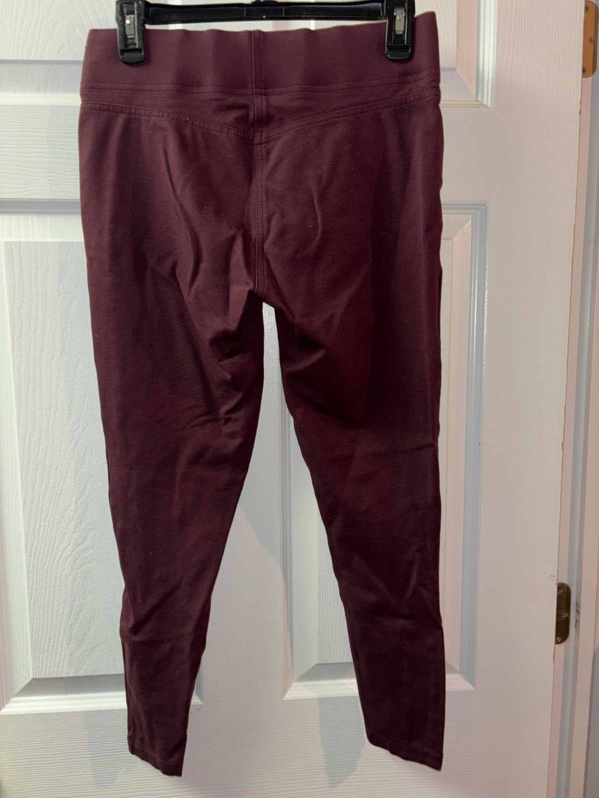 LOFT Womens Medium Burgundy Maroon Ponte Knit Skinny Leggings Stretch Pants