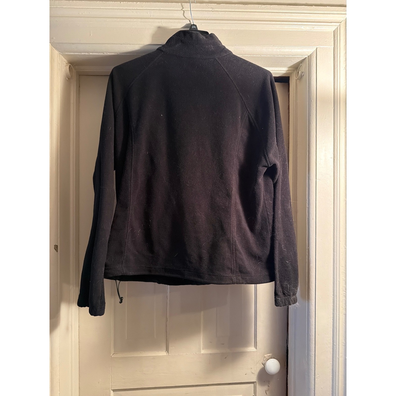 Bit & Bridle Womens 2X Black Fleece Jacket Full Zip Mock Neck Raglan Sleeve