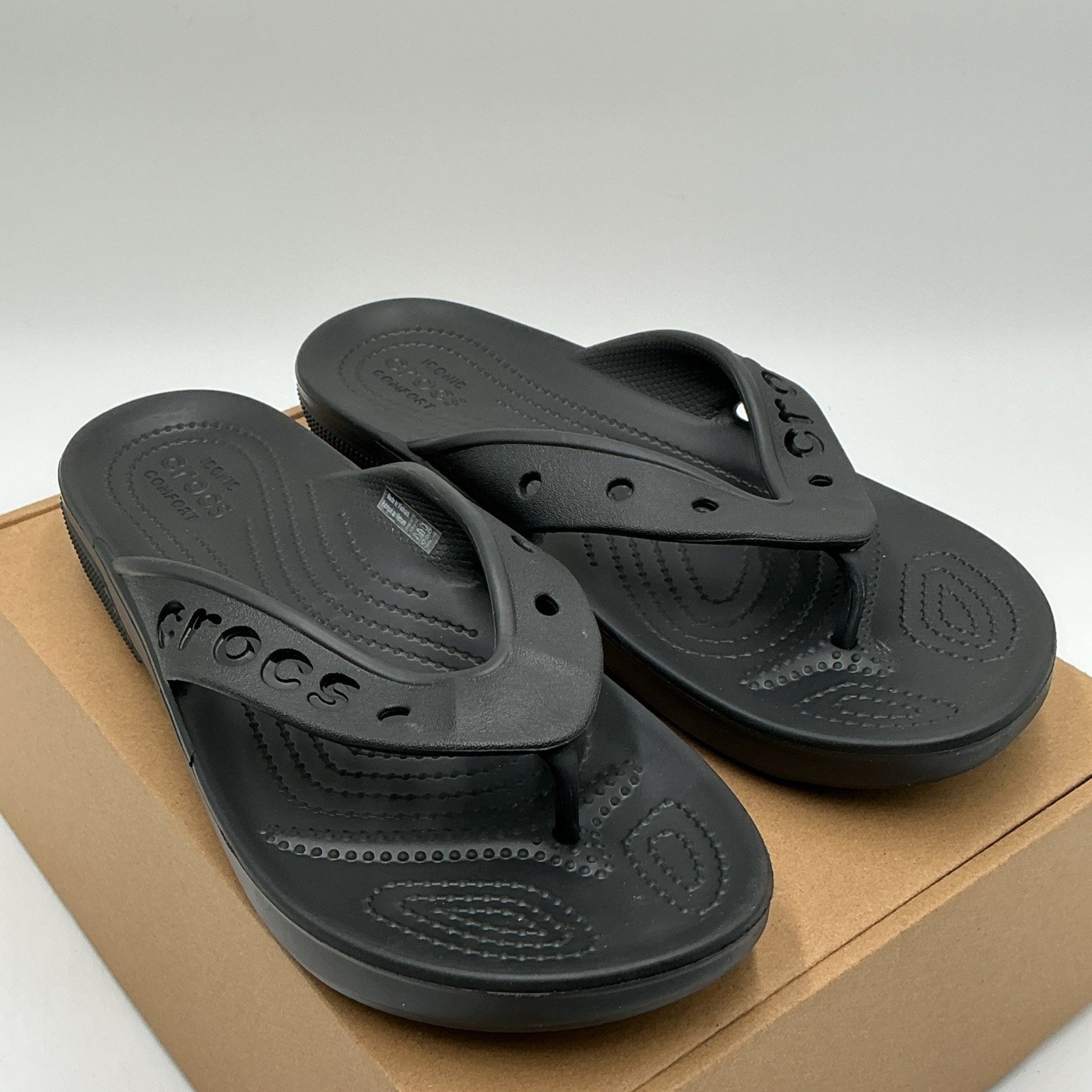 Crocs Baya II Sandals Men’s 8 Black Slip On Toe Post Comfort Flip Flops Ebay3661