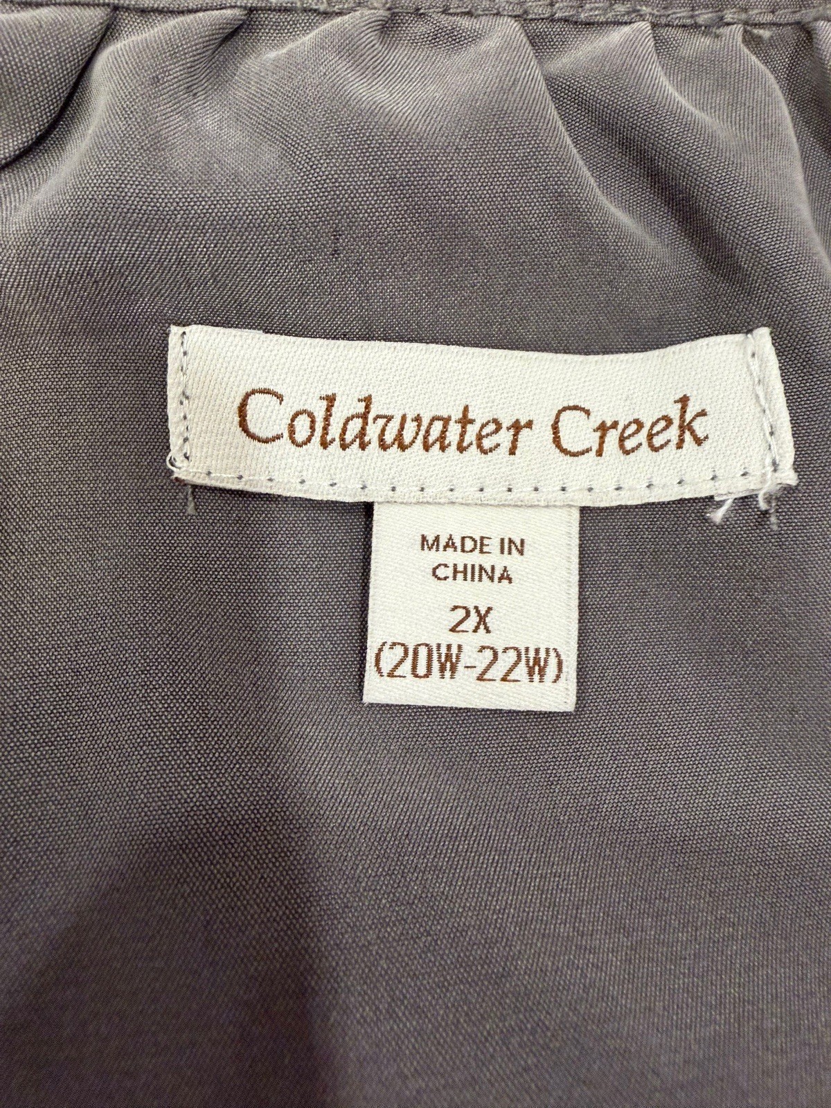 Coldwater Creek Womens Tunic Top 2X Gray V-Neck 3/4 Sleeve Front Pockets Soft
