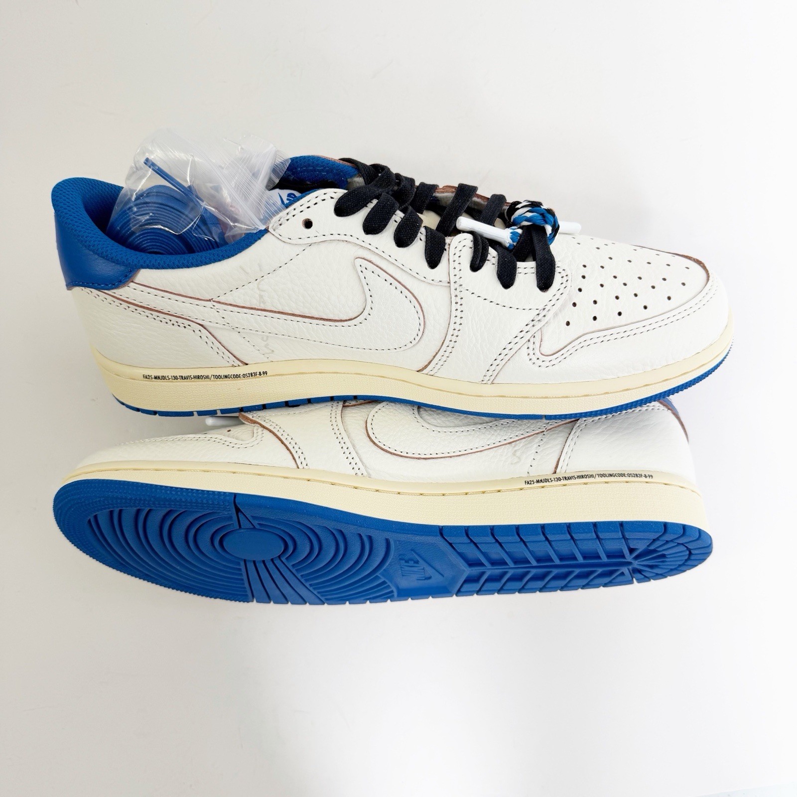 Nike Travis Scott X Fragment Air Jordan 1 Retro OG Sail Military Blue Size 10