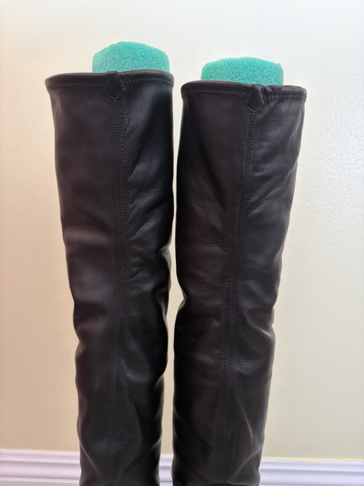 Sergio Rossi Butter Soft Black Leather 27” Thigh High Boots Sz 38.5 39 39.5 READ