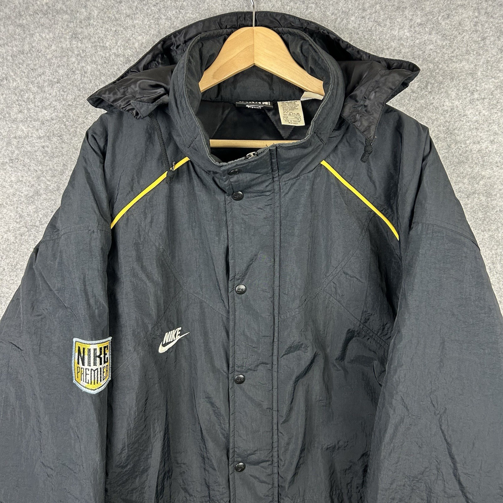 Nike Premier Jacket Mens XL Black Vintage Retro y2k Full Zip Coat 100% Nylon