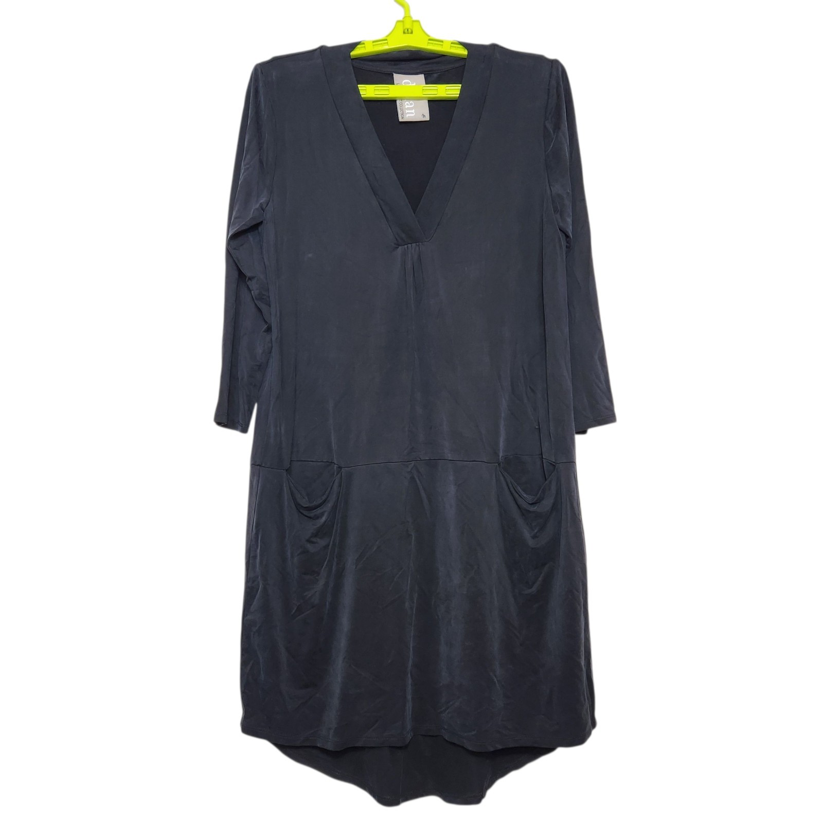 Anthropologie Dolan Dress Size Medium Tegan Black Tunic Soft Cupro Minimal 3/4