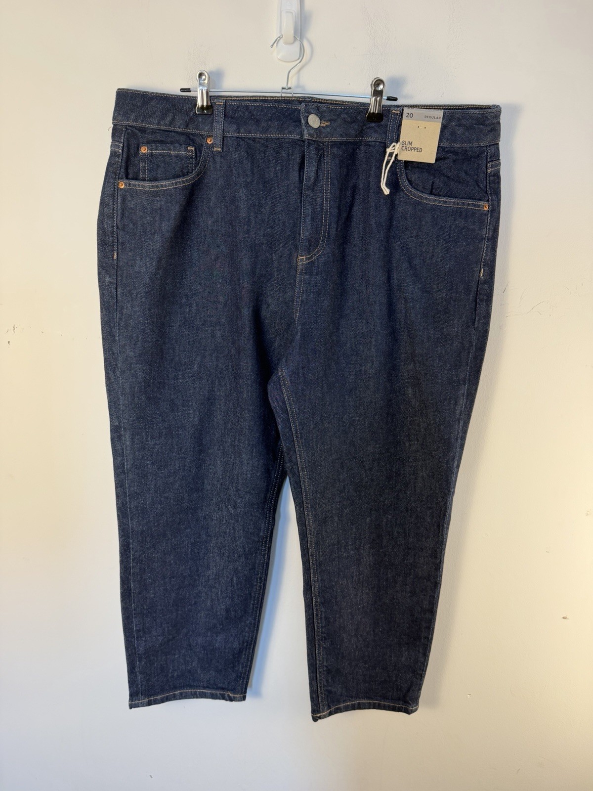Marks & Spencer Women’s Cropped Slim Denim Jeans Size 20 Reg Indigo Blue New Tag
