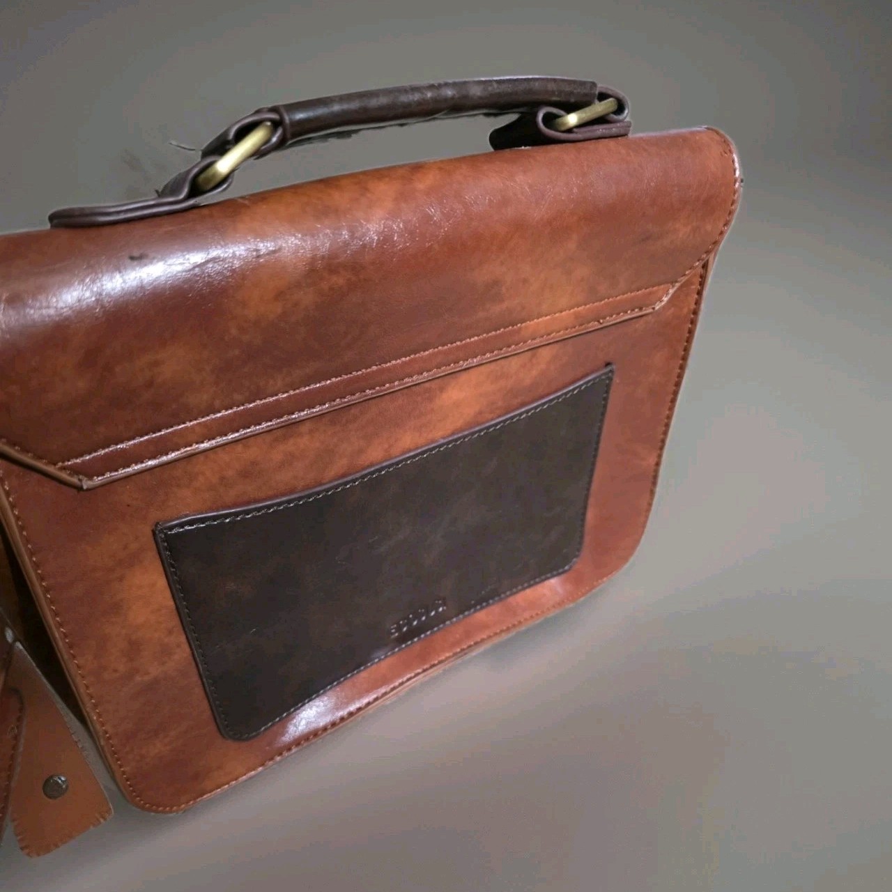 ECOSUSI Vintage Vegan PU Leather Messenger Bag (Please See Description)