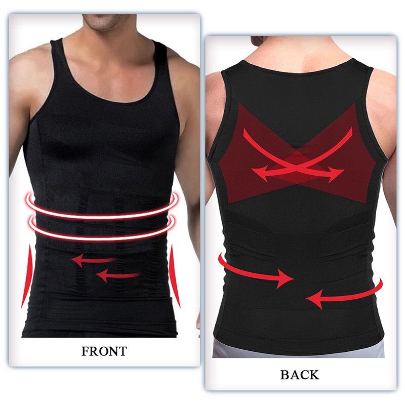 Mens 1/5 Pack Body Shaper Slimming Tummy Vest Thermal Compression Shirt Tank Top