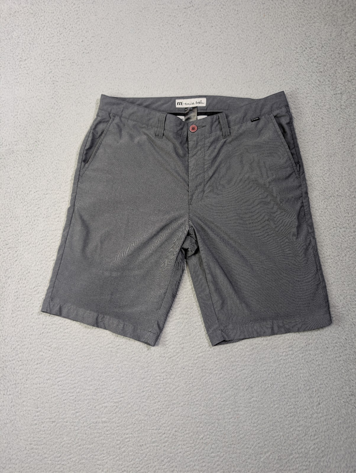 Travis Mathew Shorts Mens 36 (Meas 35) Gray Golf Nylon Poly Stretch