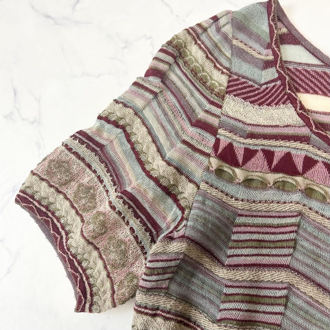 M.&KYOKO Multi-Pattern Jacquard Knit Dress Size 2